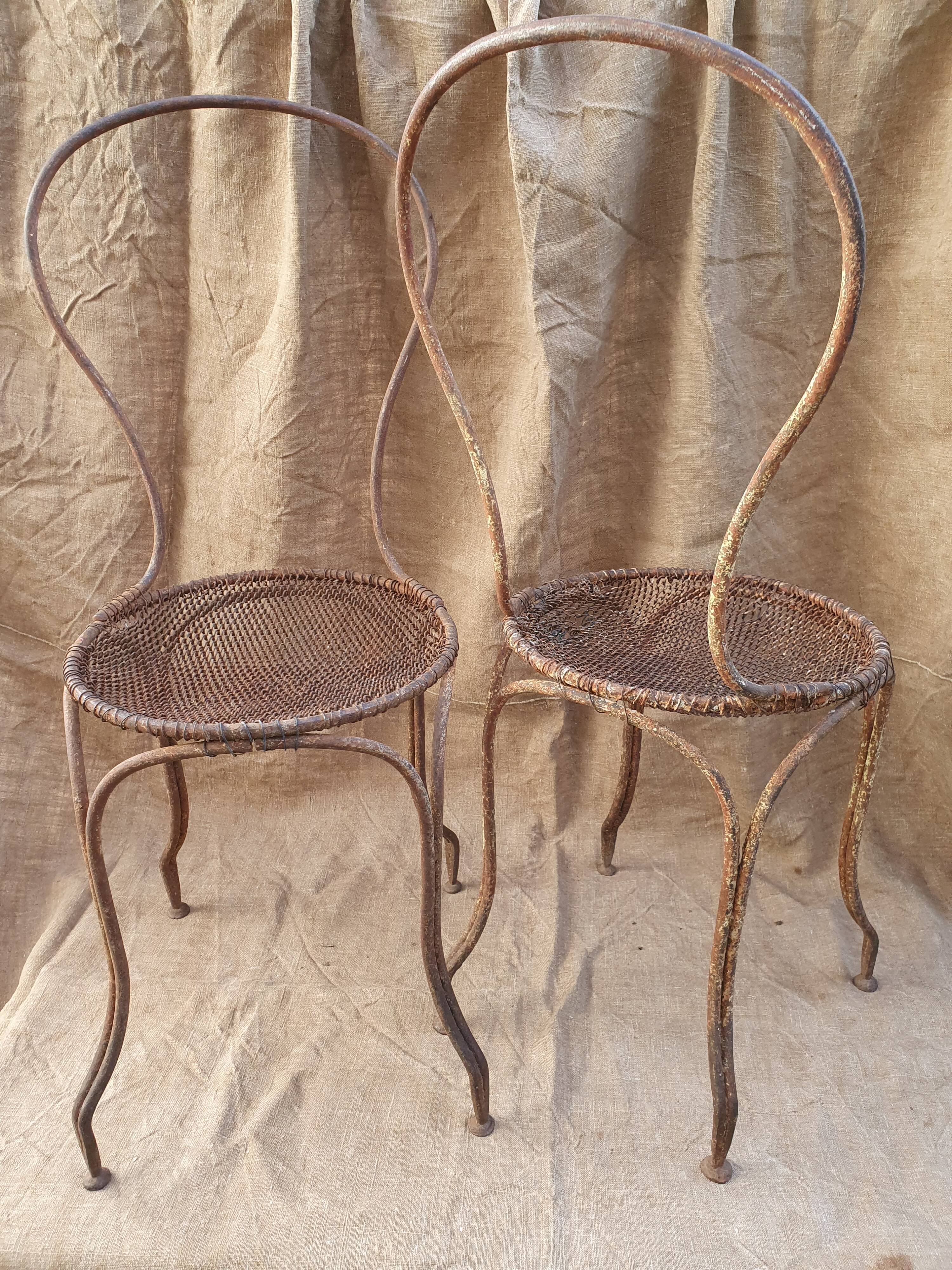 Pair of 19th century garden chairs