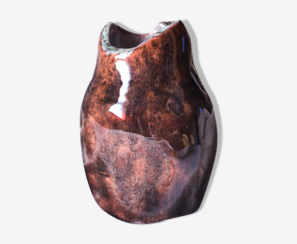 Vase artisanal en terre cuite vernissé