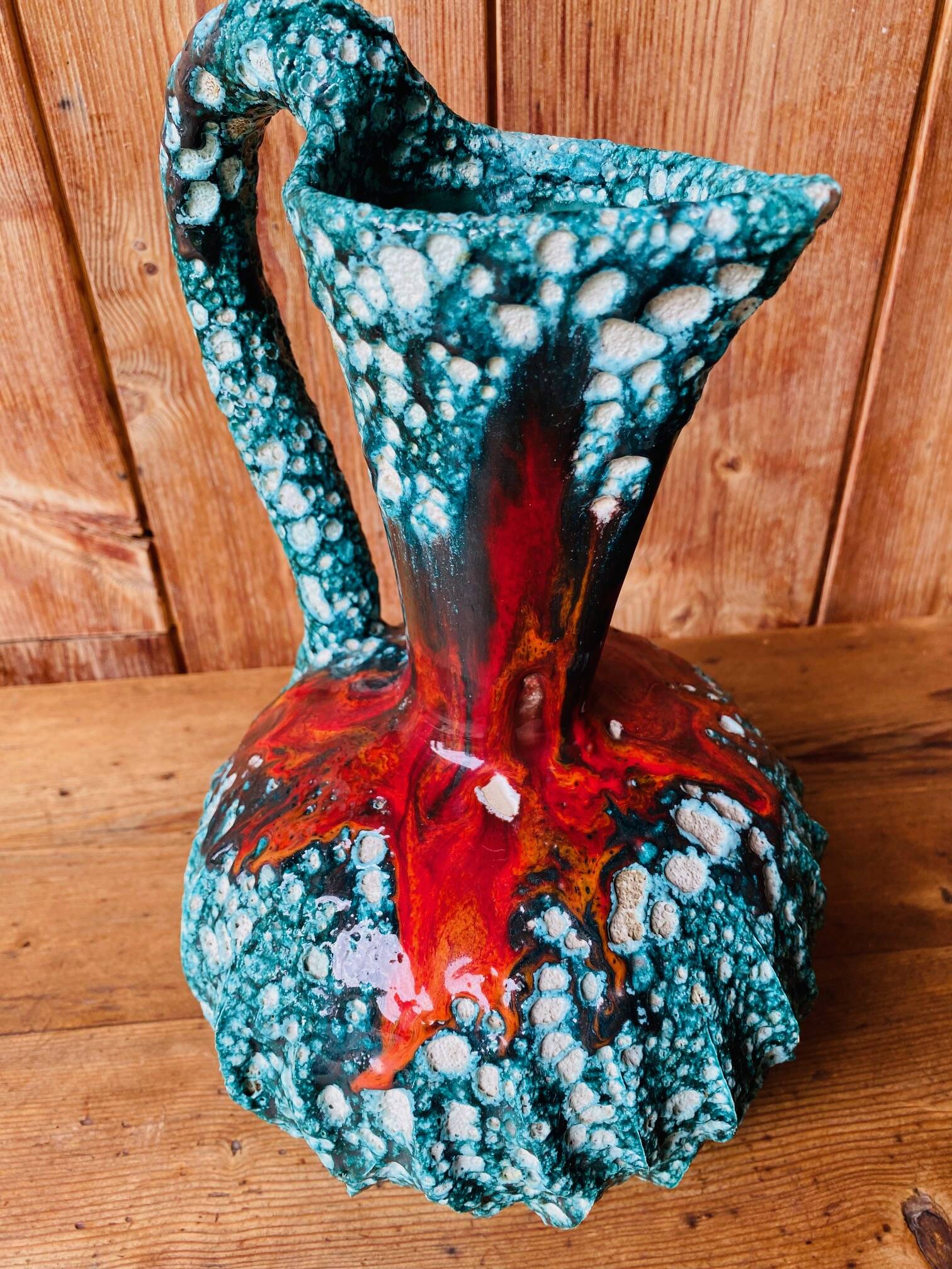 Fat lava vase Vallauris 60s