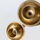 Vintage brass floor chandelier, 3-branch candle holders