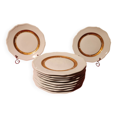 11 assiettes dessert porcelaine de Limoges Raynaud