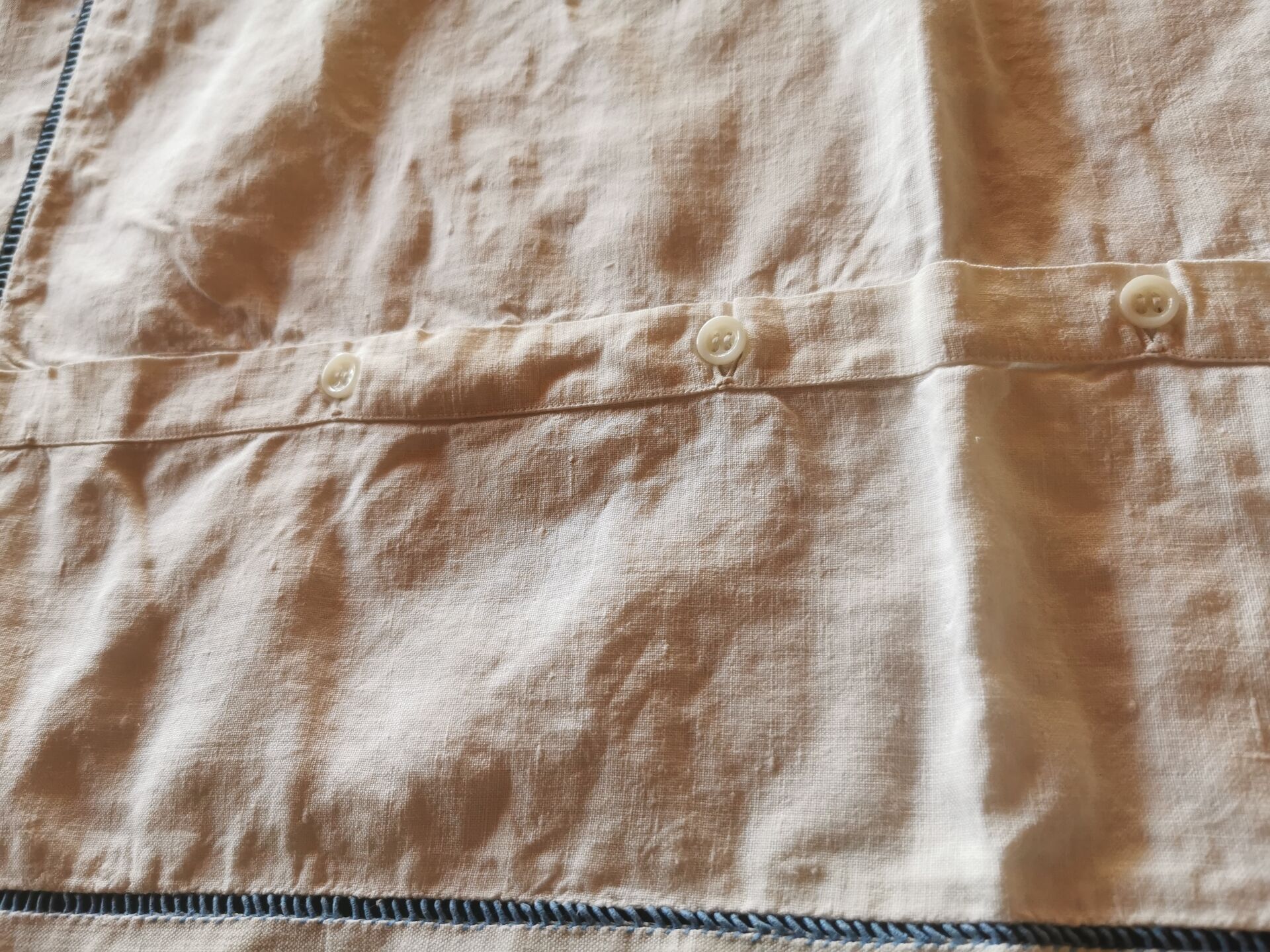 Pair of antique linen pillowcases with monogram