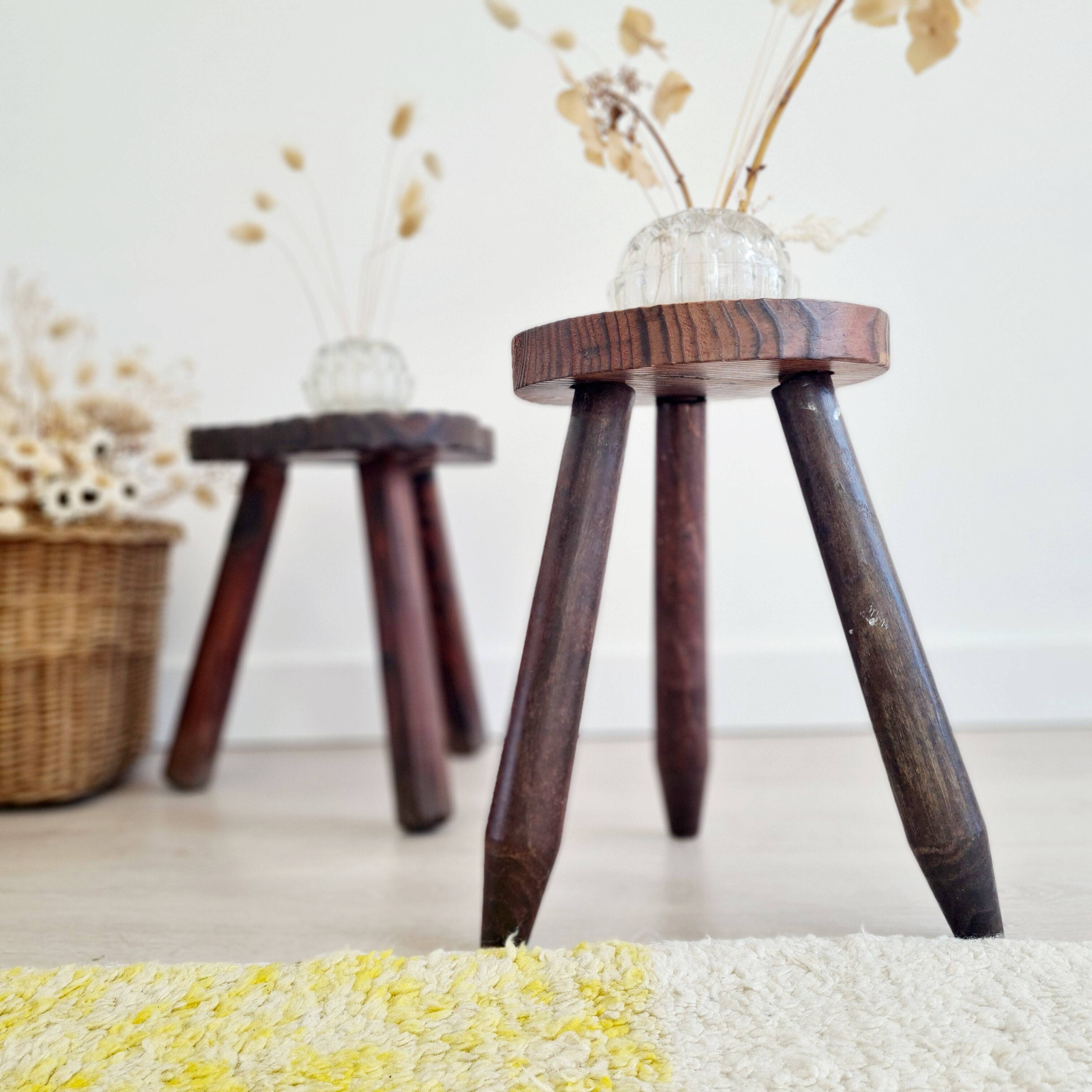 Wooden tripod stool - antique shepherd's stool