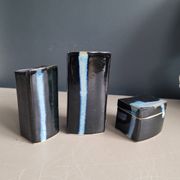 Vintage ceramic salt pepper mustard set