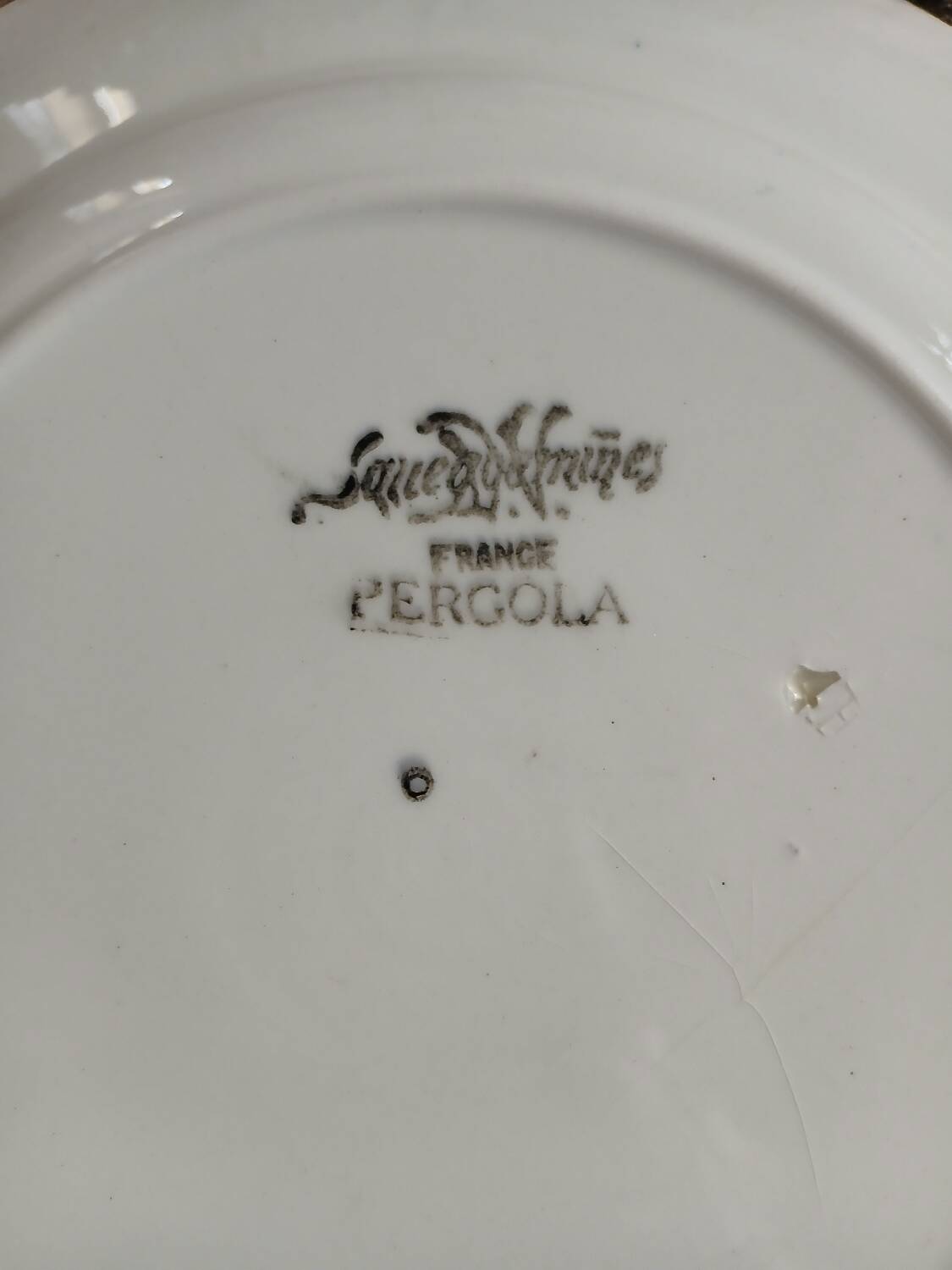 4 antique flat plates from Sarreguemines