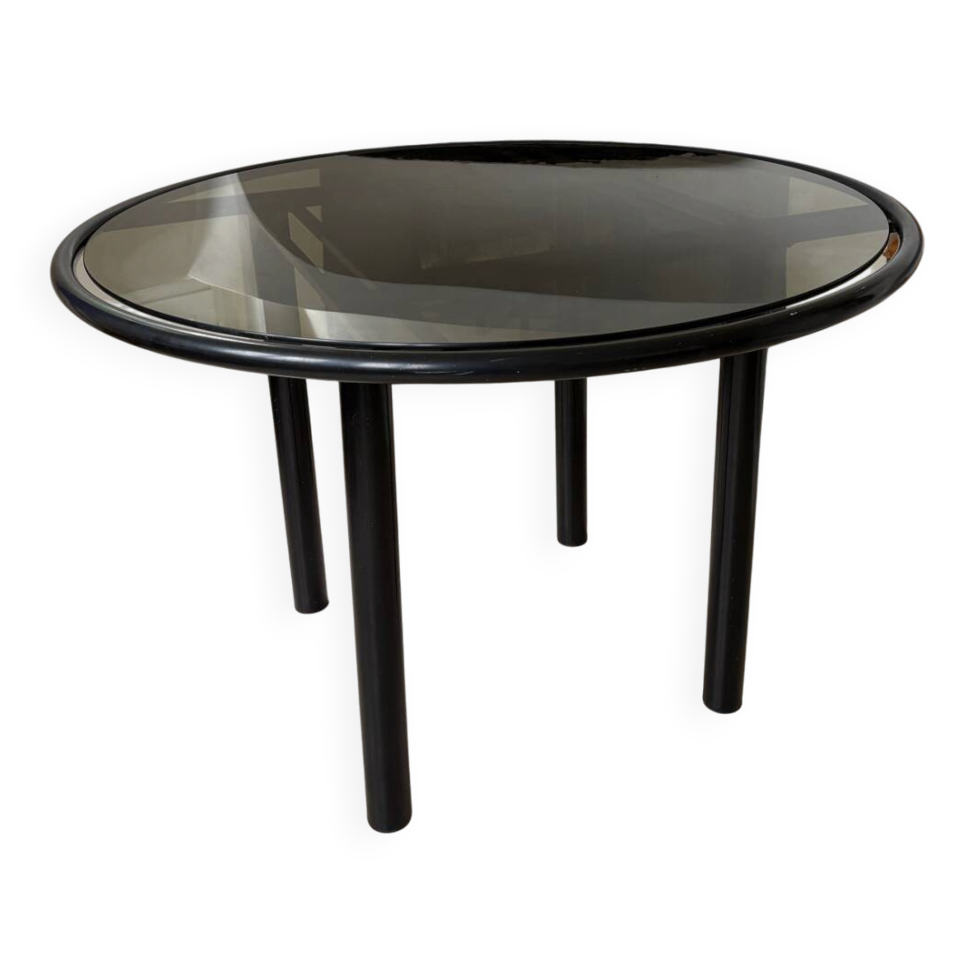 Table ronde verre et métal