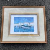 Lithograph signed "Port Vendres" – Valentin