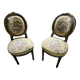pretty pair of Louis XVI style chairs, in carved and gilded wood