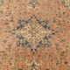 Vintage Turkish rug in red and beige with floral medallion, 199 × 288 cm