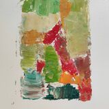 Original painting Abstract art mixed media on paper