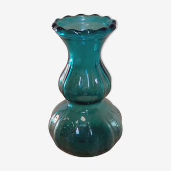 Lagoon blue blown glass vase type murano