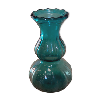 Lagoon blue blown glass vase type murano