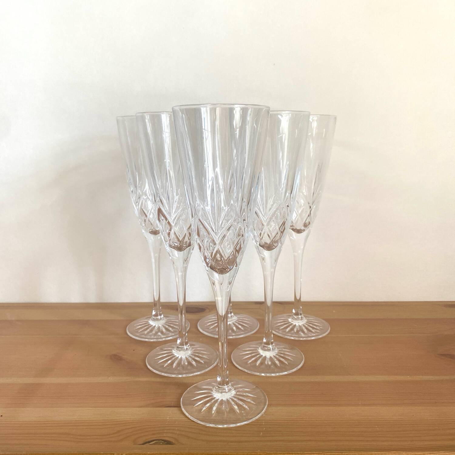 Thomas webb champagne flutes - crystal - roméo model - vintage