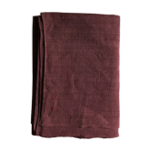 Old harvest tablecloth in pure hemp tinted with eggplant