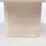 Italian Octagon Coffee Table in Travertine, 1980s