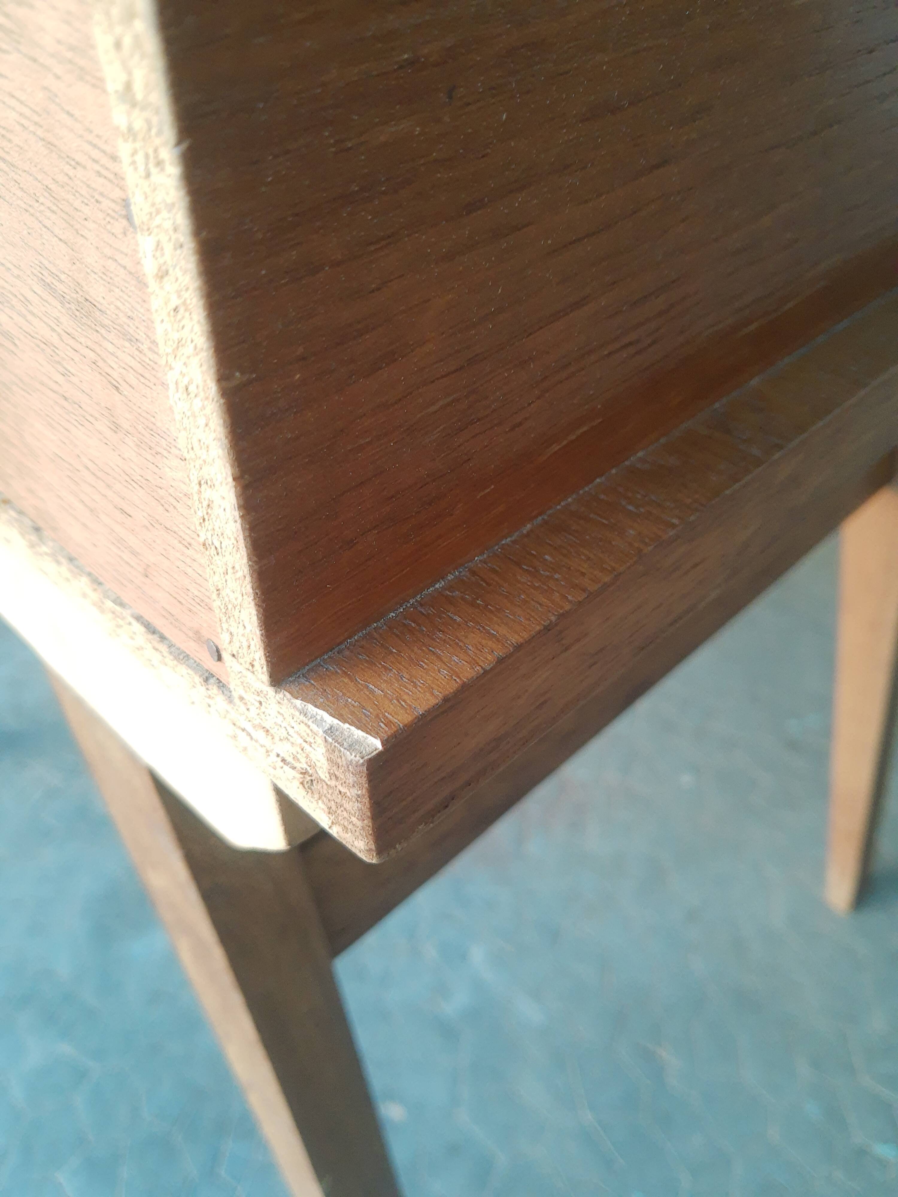 Vintage wooden compass foot bedside table