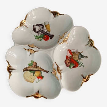 Plate for hors d'oeuvre porcelain du Berry l'hirondelle