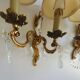 Pair of wall sconces candle holders with antique pendants