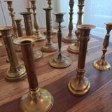 set of 30 candlesticks and candlesticks in gilded brass