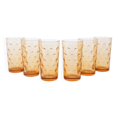 Ensemble de verres en ambre, design italien, années 1970, fabriqué en Italie.