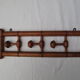 Ancien porte manteaux en bois  3 têtes