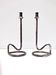 Minimalist Pair of Silver Plated Metal Candleholders in the Style of Sabattini