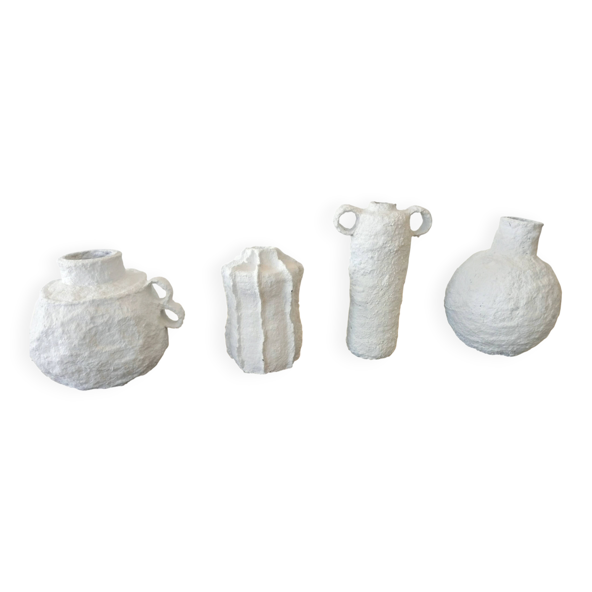 Lot de 4 vases sculpturaux esprit minéral Boho