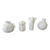 Lot de 4 vases sculpturaux esprit minéral Boho