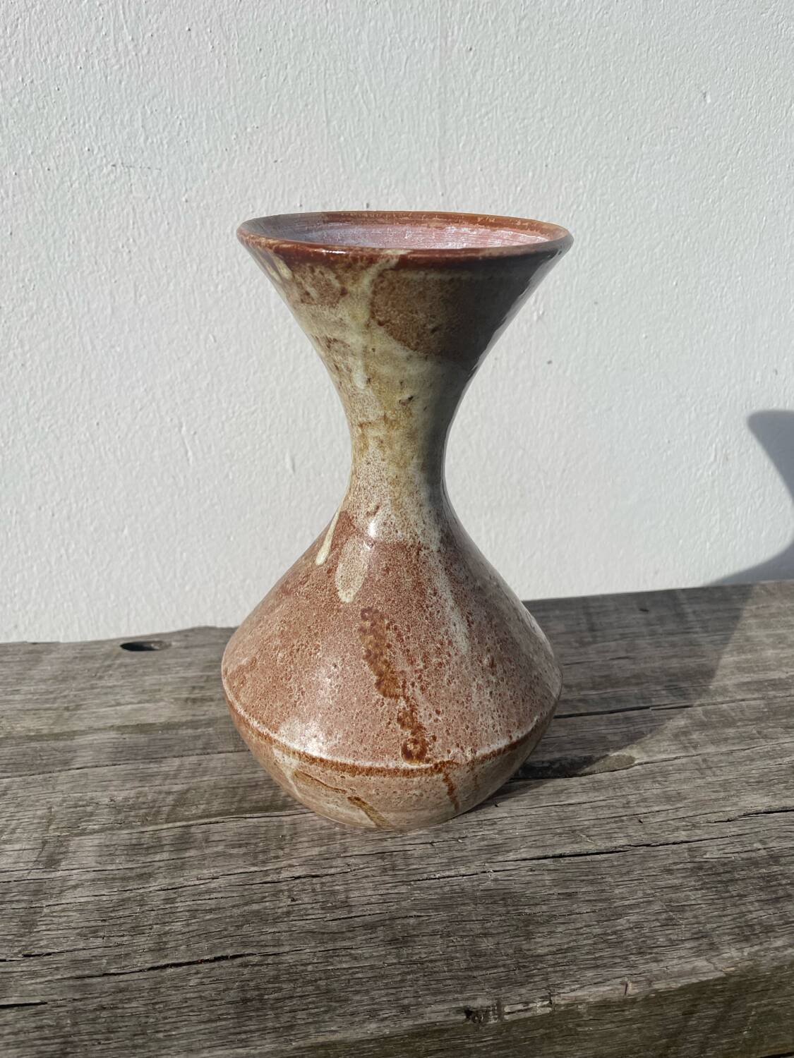 Beige stoneware ceramic vase