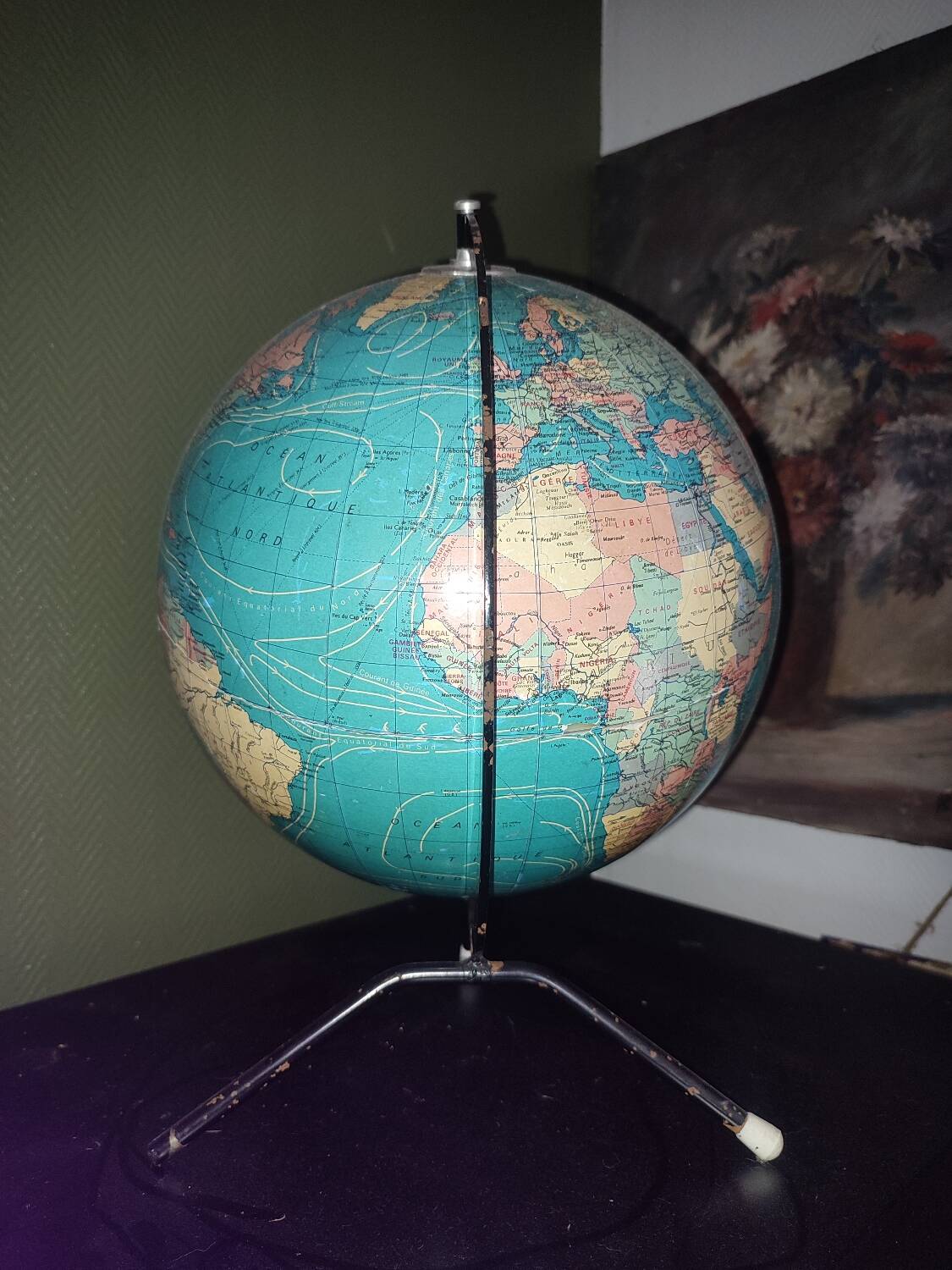Vintage tripod globe