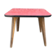 Guéridon petite table basse carré formica marbre rouge porte plante midcentury 1950 ancien vintage