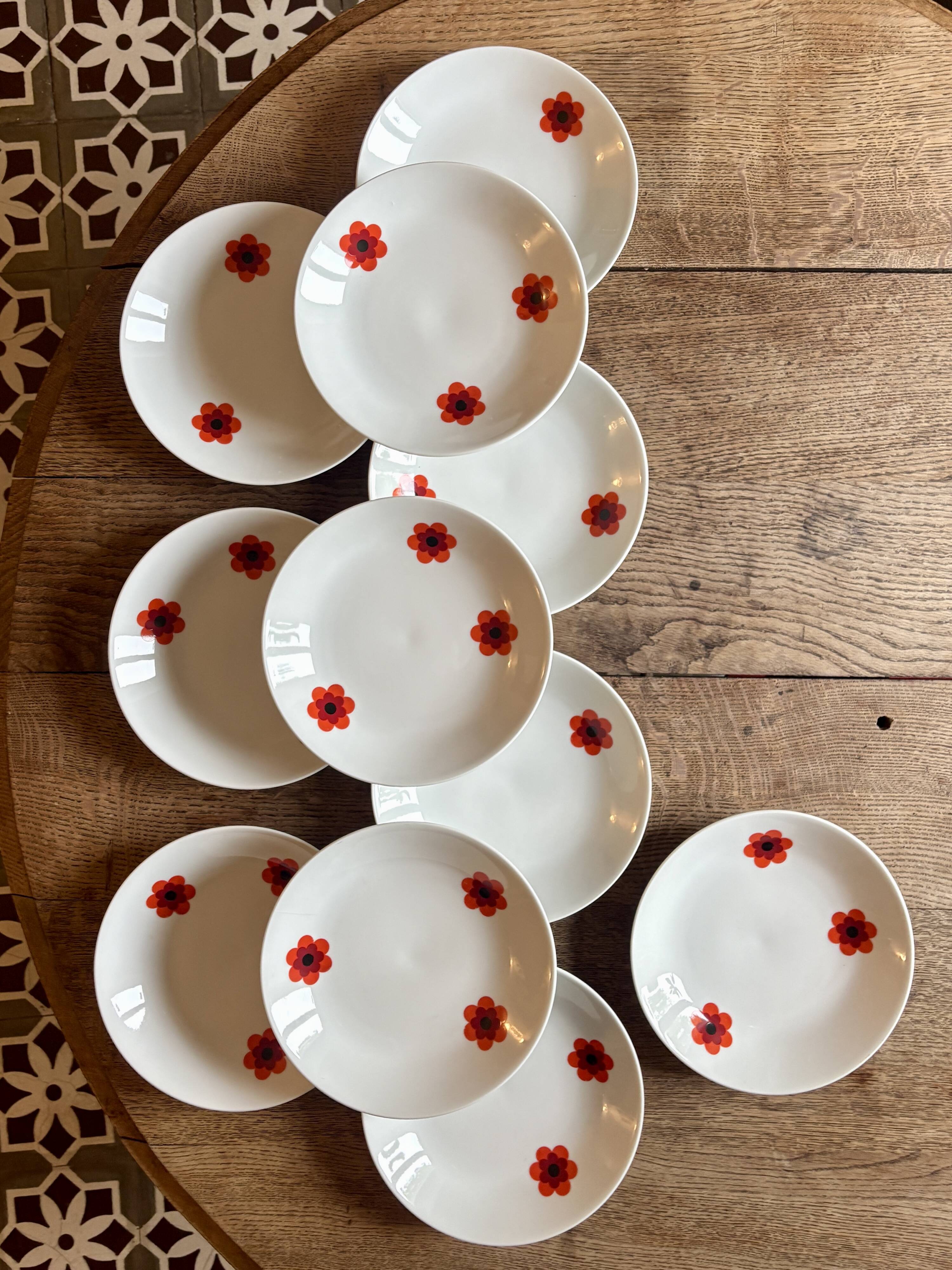 Lot de 11 assiettes creuses vintage, Scherzer Bavaria