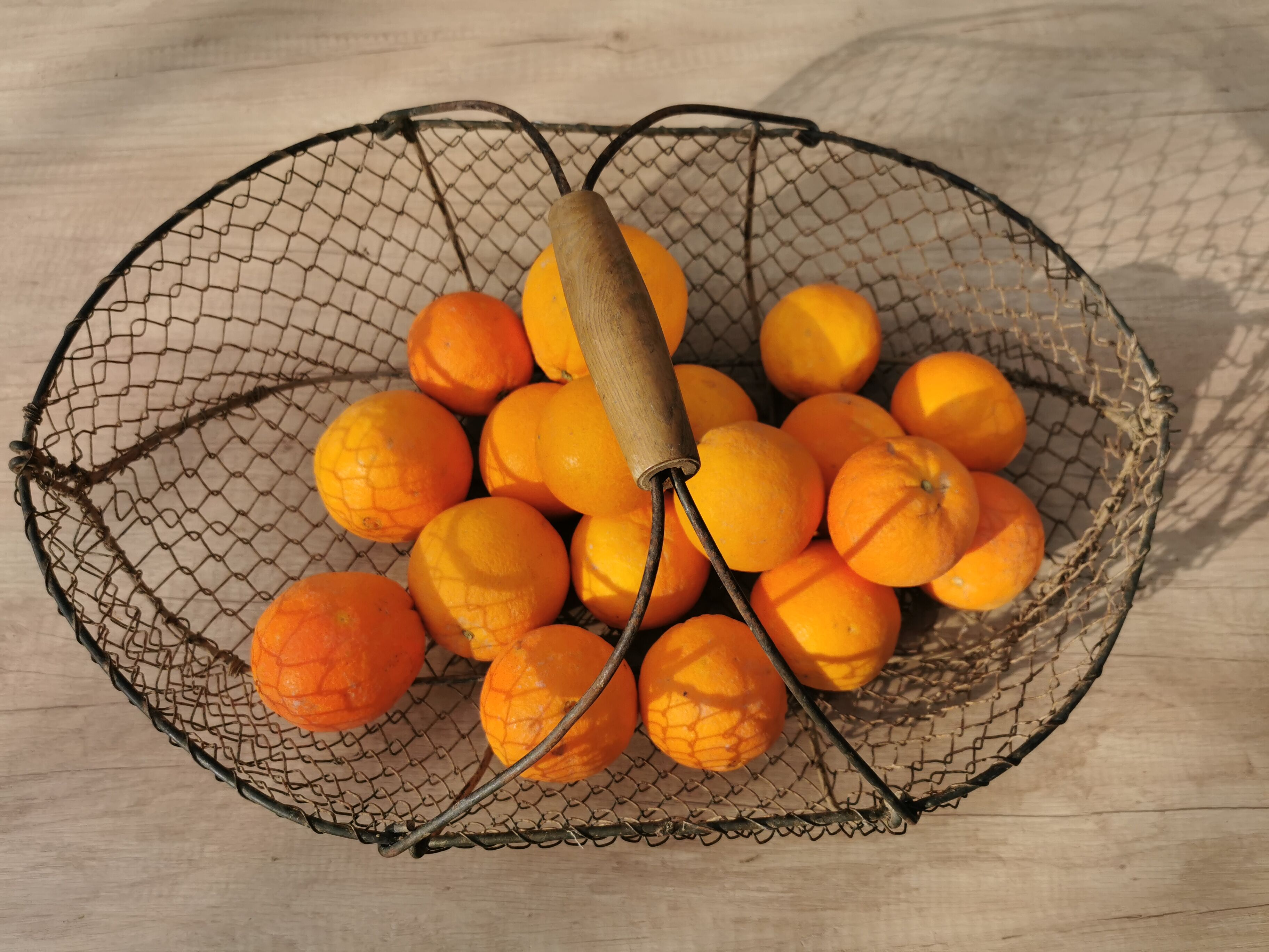 Old mesh metal basket