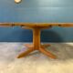 Vintage round table with extension cords