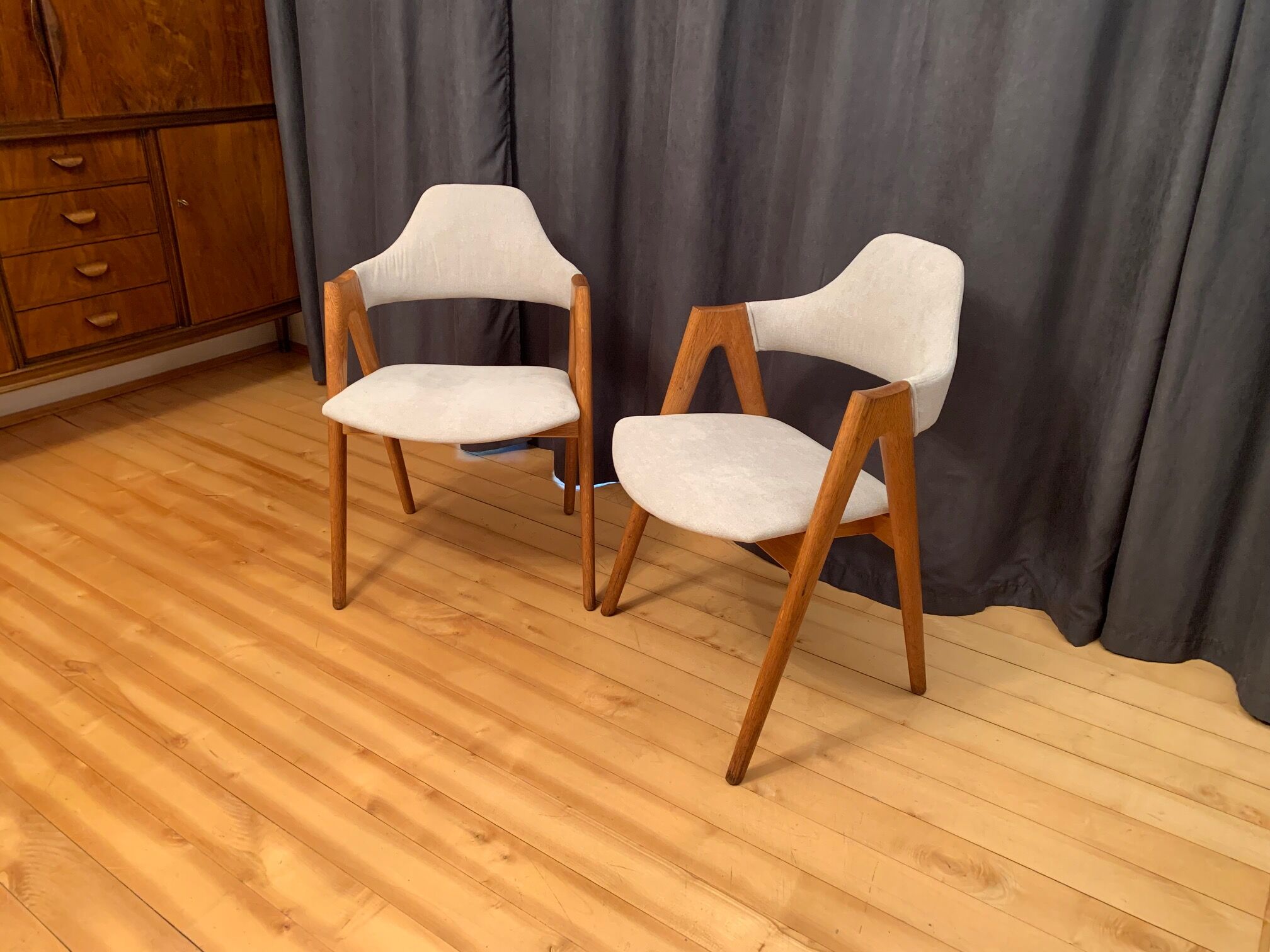 Pair of Compass chairs by Kai Kristiansen, SVA Møbler, Denmark, 1960s
