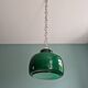 Large vintage pendant lamp in green opaline, 1970s