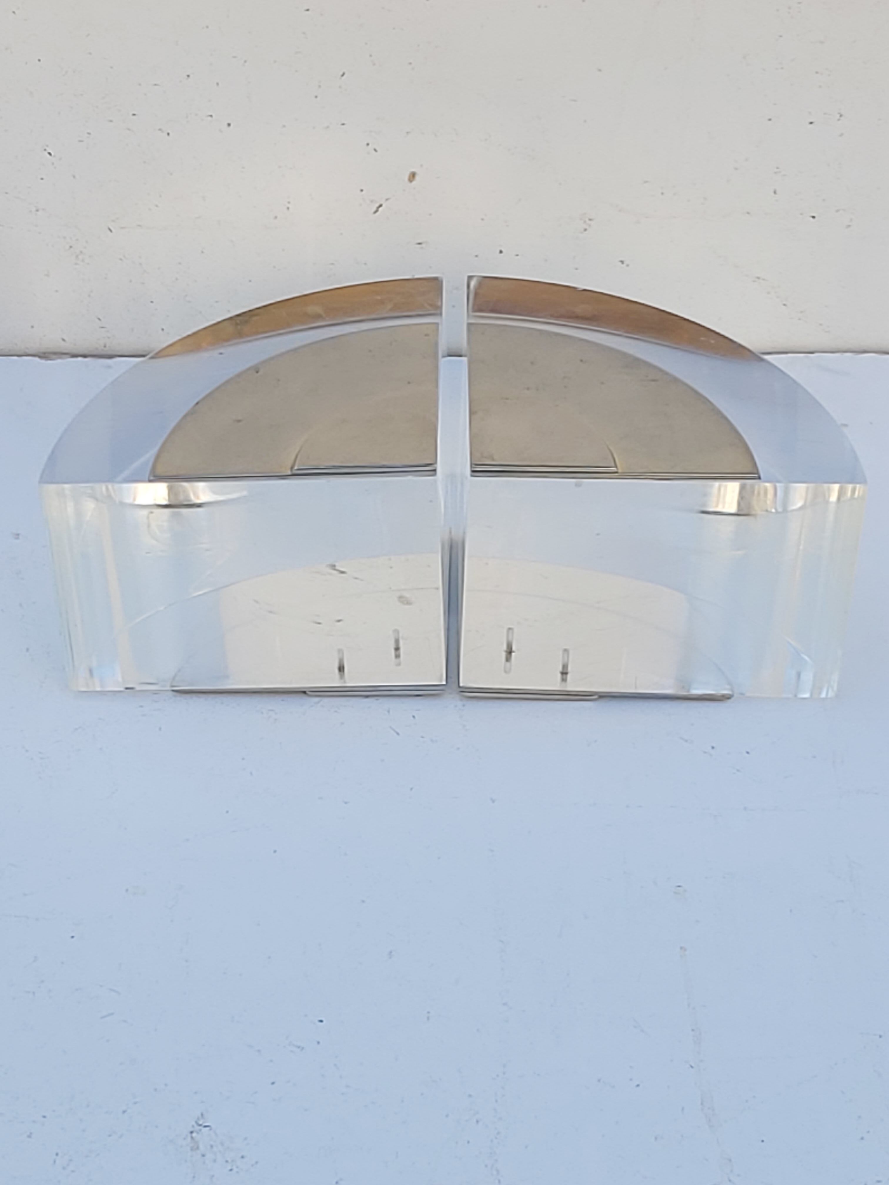 Plexi chrome metal bookends in the 70s