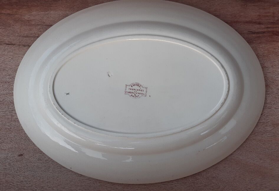 Oval dish Sarreguemines and Digoin service "Favorite"