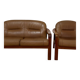 Vintage living room set – 2-seater sofa & cognac leather armchair