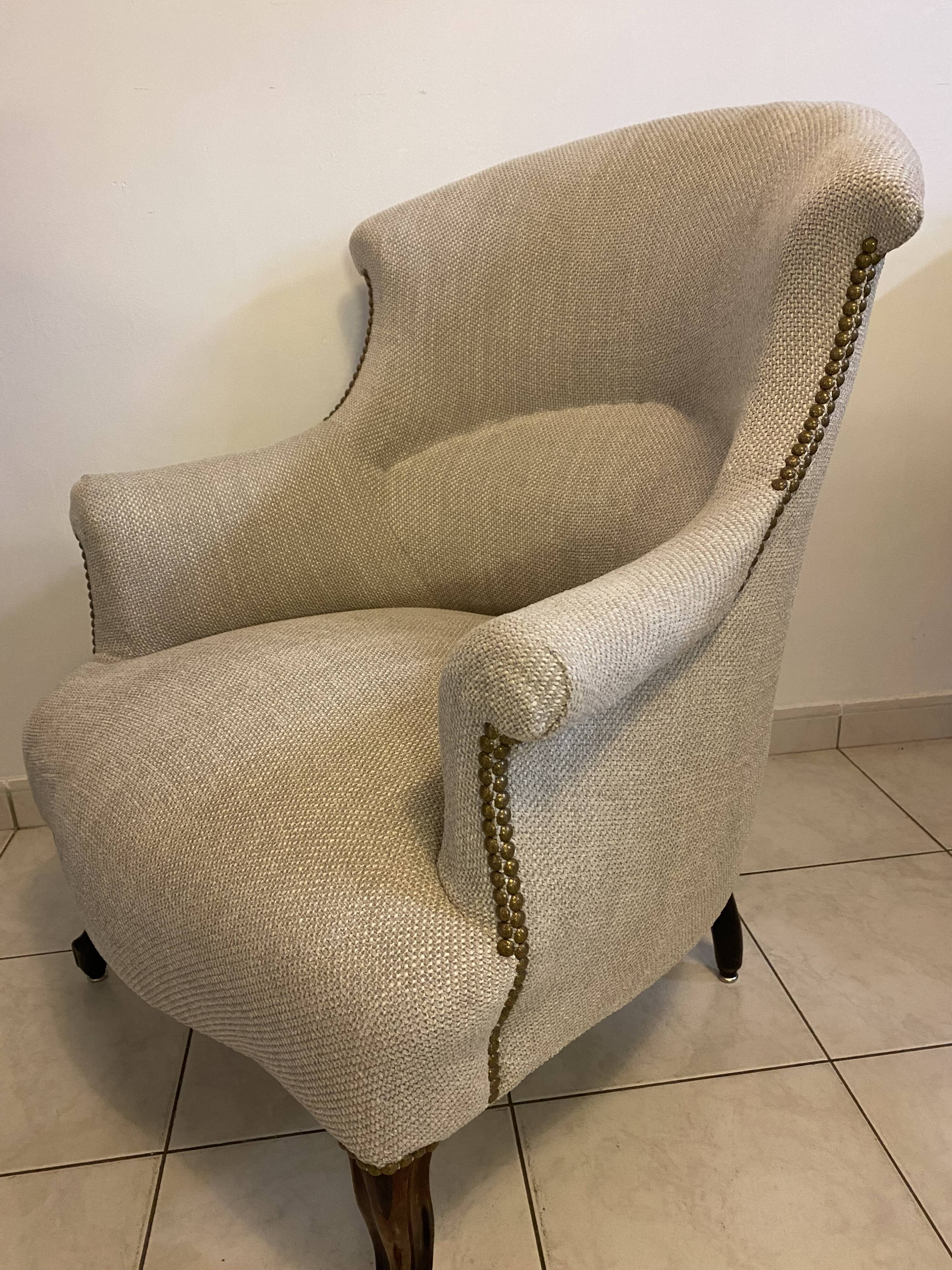 Fauteuil crapaud ancien restauré