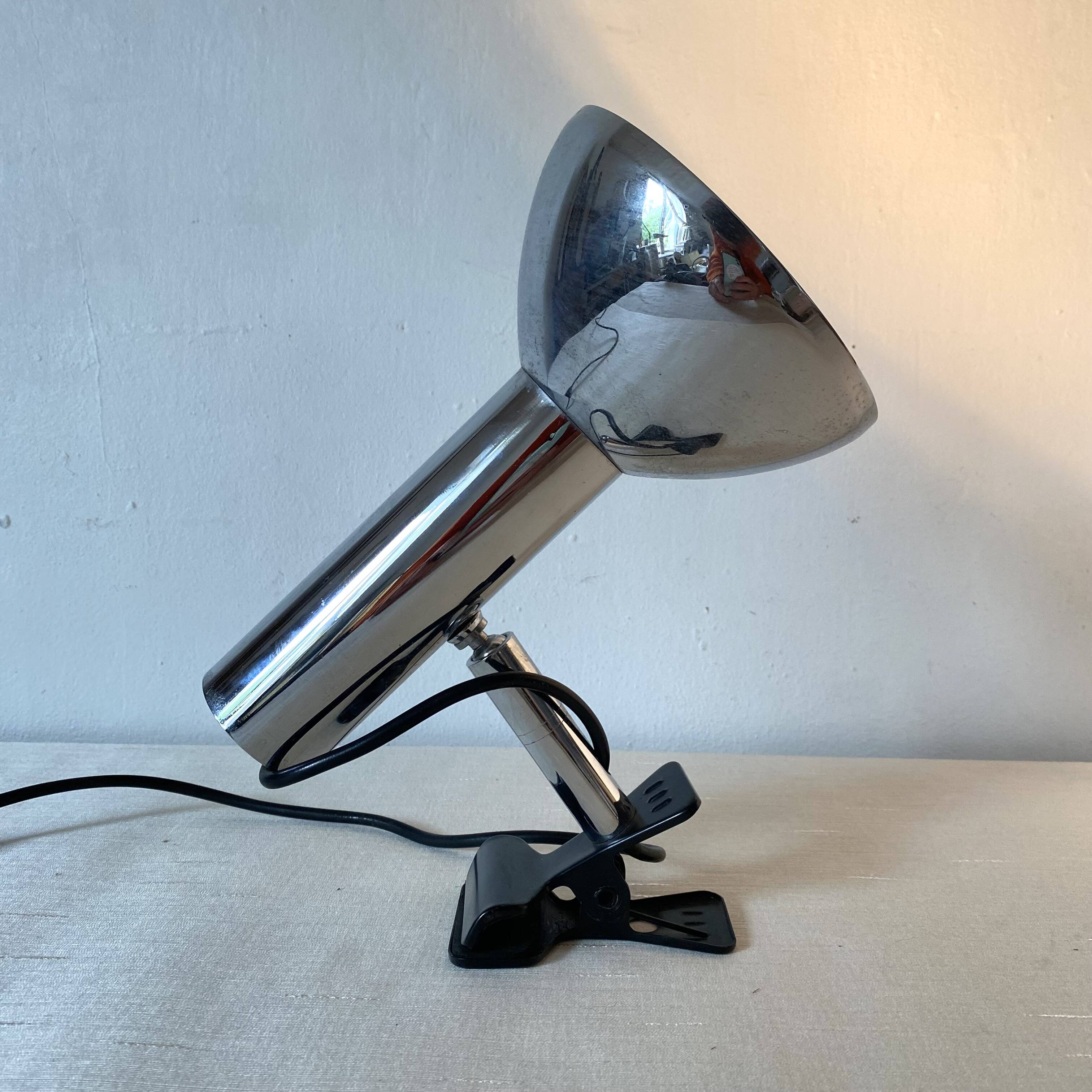 Adjustable chrome vintage clamp spotlight
