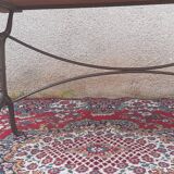 Large bistro table with cast iron legs and cherry top