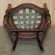 Fauteuil de bureau Édouardien 1910 en cuir et chêne sculpté