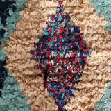 Moroccan Berber carpet Boucherouite light blue