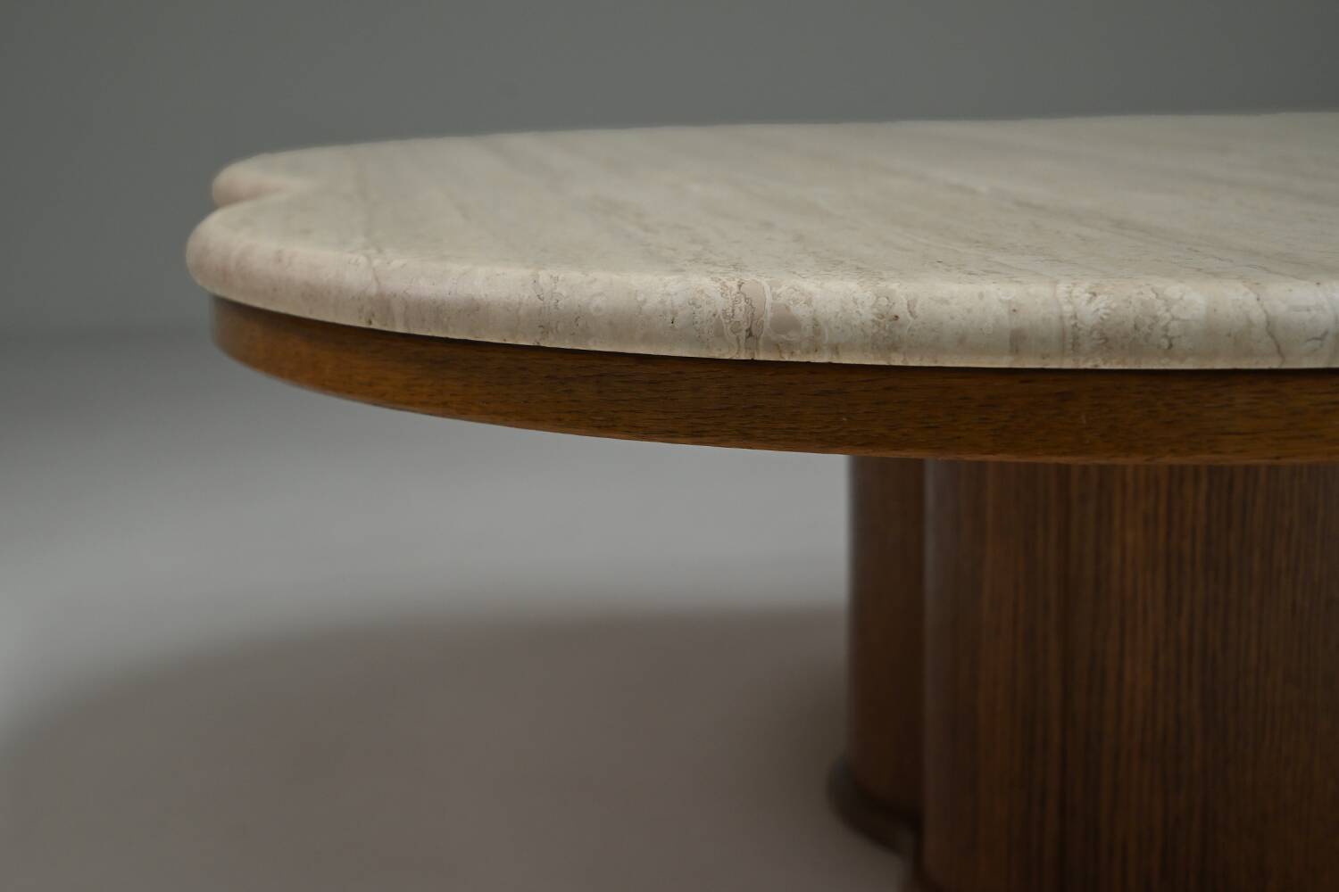 Travertine clover coffee table, 1970s Italy.