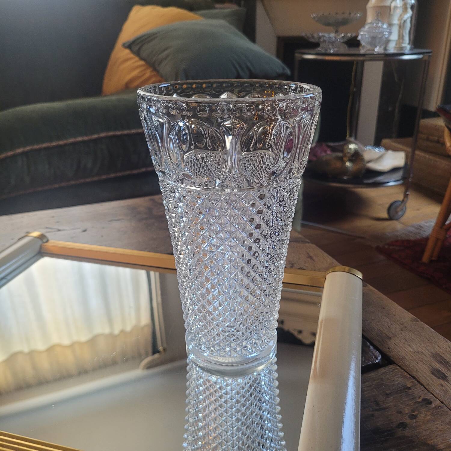 Vintage thick glass vase