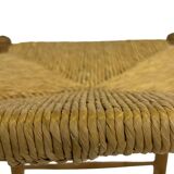 Vintage Danish papercord stool rope beech mid century '60s design