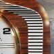 Vintage formica clock silent wall clock "Featured wood stripes"