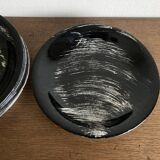 Set of 6 salins 1960s golfe juan black calotte plates