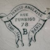 Antique earthenware salad bowl from Choisy-le-Roi